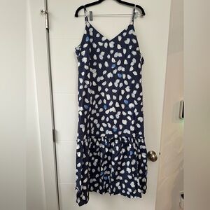 SHEIN Navy and White Patterned Dress